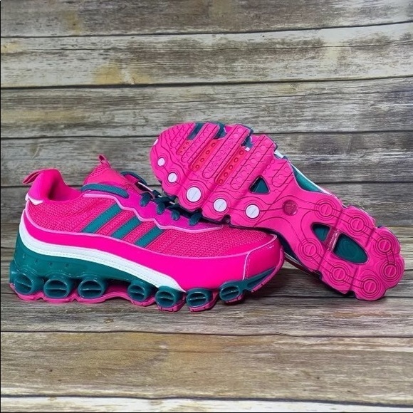 Adidas Originals Microbounce T1 Boost Shock Pink/Green - Picture 7 of 9